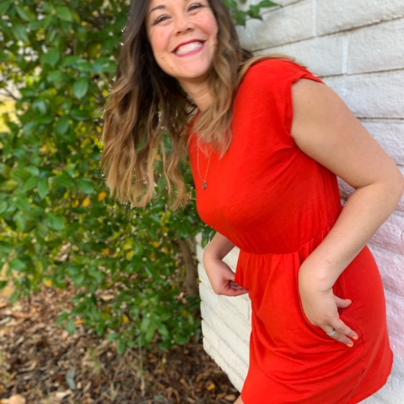 H&M’s Basic Dress in Red/Coral - Picture 2 of 5